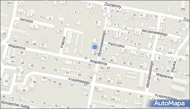 Sosnowiec, Szreniawskiego Jana, 9, mapa Sosnowca