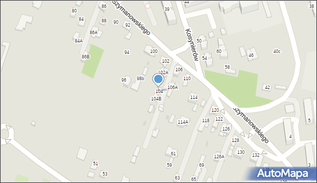 Sosnowiec, Szymanowskiego Karola, 104, mapa Sosnowca