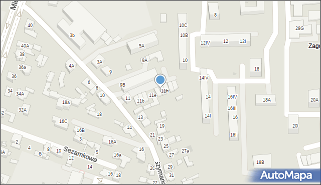 Sosnowiec, Szymanowskiego Karola, 11g, mapa Sosnowca
