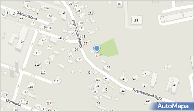 Sosnowiec, Szymanowskiego Karola, 37, mapa Sosnowca