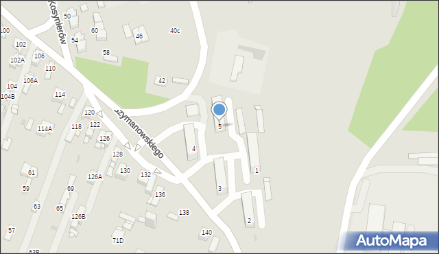 Sosnowiec, Szymanowskiego Karola, 5, mapa Sosnowca