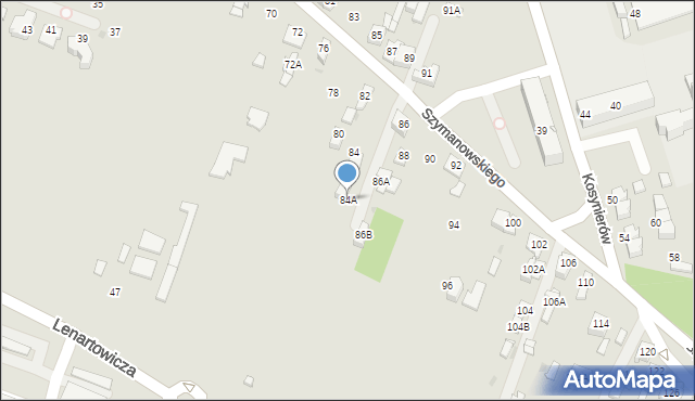 Sosnowiec, Szymanowskiego Karola, 84A, mapa Sosnowca
