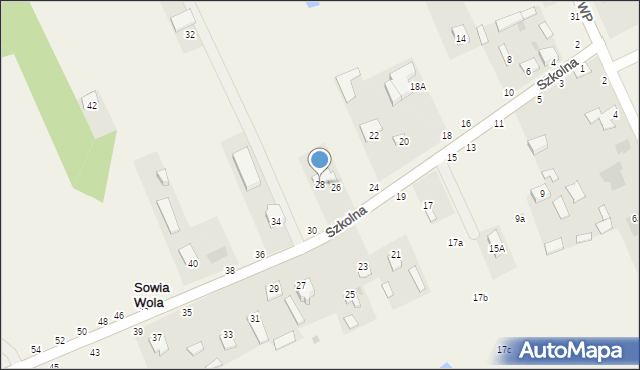 Sowia Wola, Szkolna, 28, mapa Sowia Wola