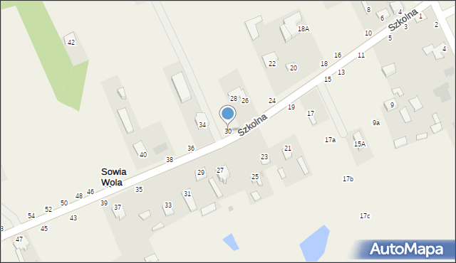 Sowia Wola, Szkolna, 30, mapa Sowia Wola