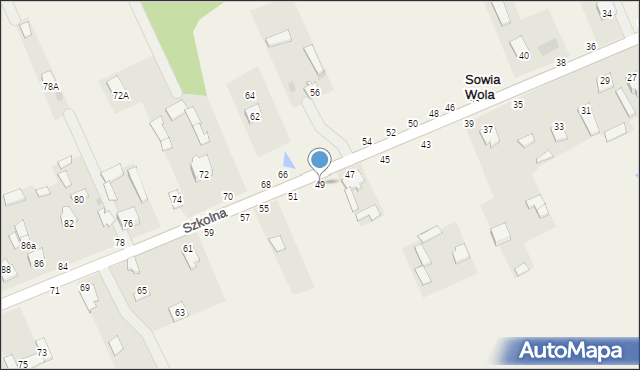 Sowia Wola, Szkolna, 49, mapa Sowia Wola