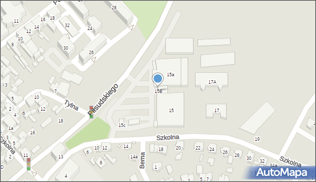 Śrem, Szkolna, 15B, mapa Śrem