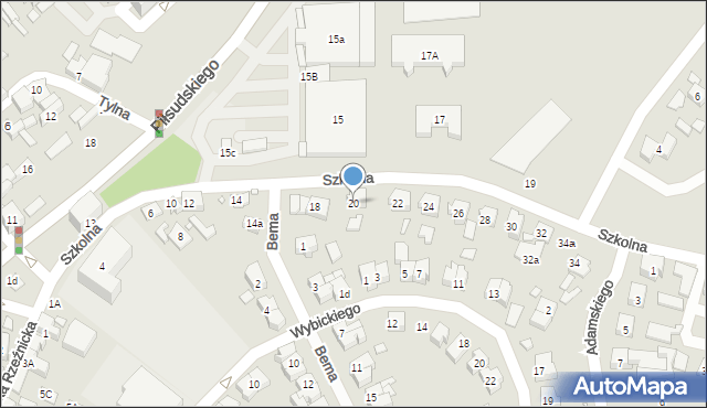 Śrem, Szkolna, 20, mapa Śrem