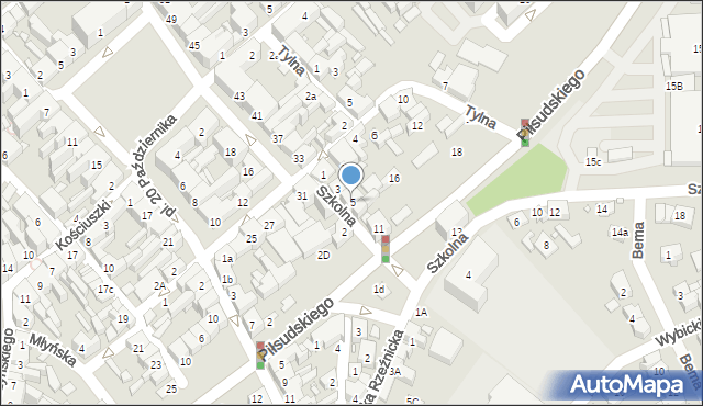 Śrem, Szkolna, 5, mapa Śrem