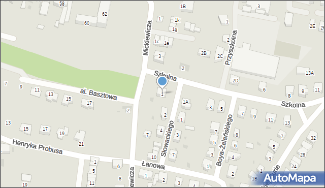 Środa Śląska, Szkolna, 1, mapa Środa Śląska