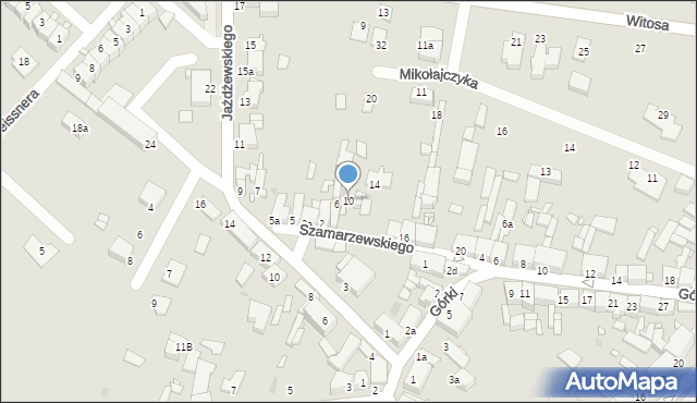 Środa Wielkopolska, Szamarzewskiego Augustyna, 10, mapa Środa Wielkopolska