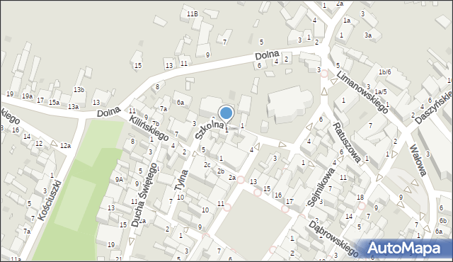 Środa Wielkopolska, Szkolna, 1, mapa Środa Wielkopolska