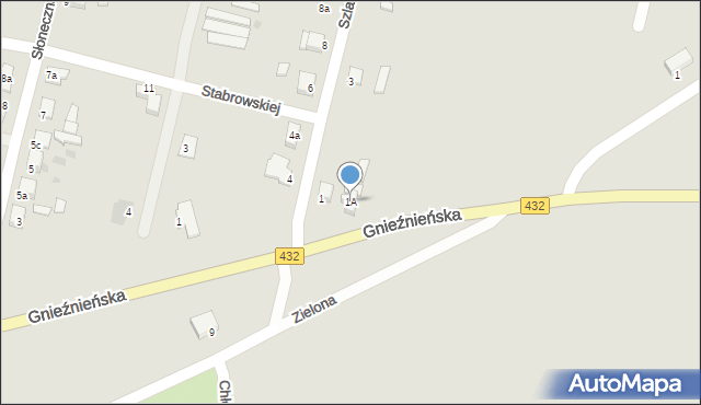 Środa Wielkopolska, Szlafroka, 1A, mapa Środa Wielkopolska