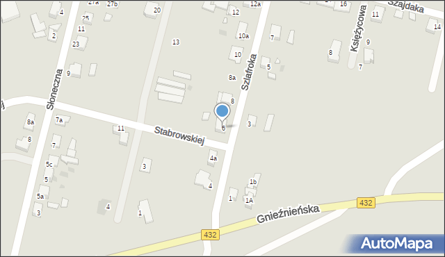 Środa Wielkopolska, Szlafroka, 6, mapa Środa Wielkopolska