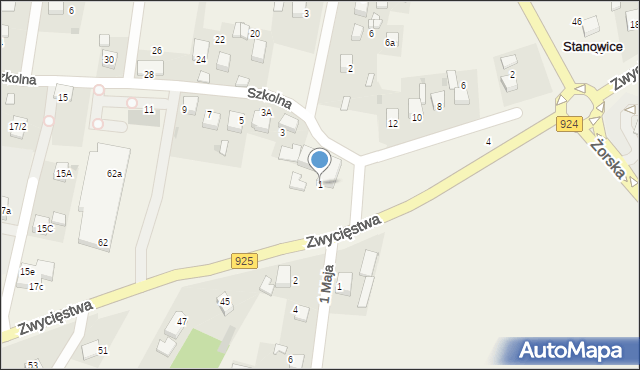 Stanowice, Szkolna, 1, mapa Stanowice