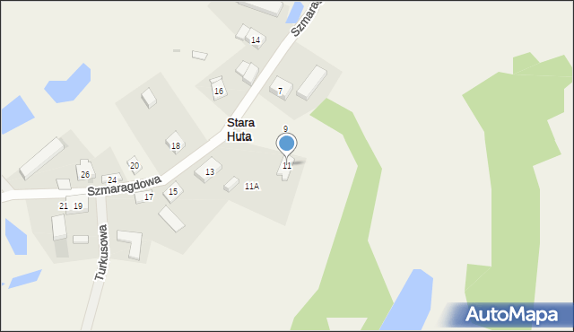 Stara Huta, Szmaragdowa, 11, mapa Stara Huta