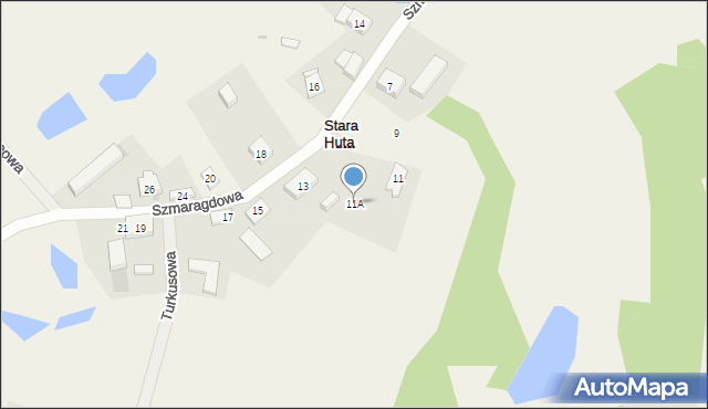 Stara Huta, Szmaragdowa, 11A, mapa Stara Huta