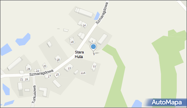 Stara Huta, Szmaragdowa, 9, mapa Stara Huta