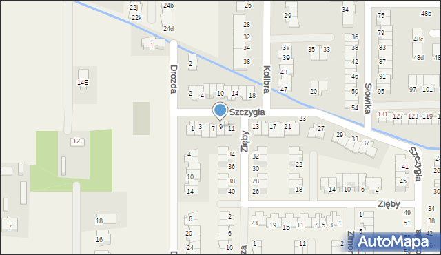 Stara Wieś, Szczygła, 9, mapa Stara Wieś
