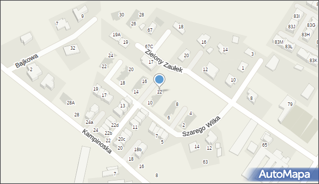 Stare Babice, Szarego Wilka, 12, mapa Stare Babice