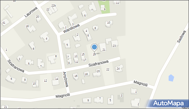 Stare Bielice, Szafranowa, 19, mapa Stare Bielice