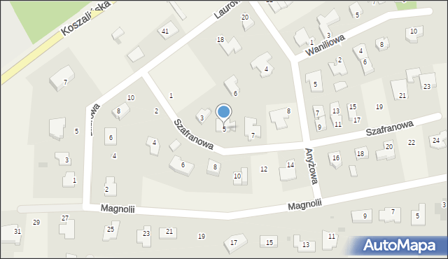 Stare Bielice, Szafranowa, 5, mapa Stare Bielice