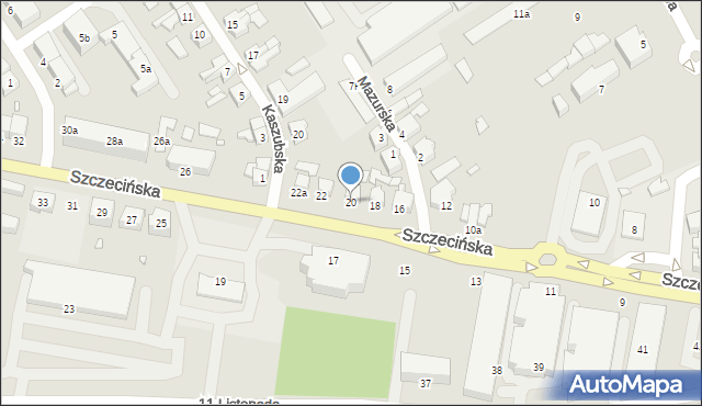 Stargard, Szczecińska, 20, mapa Stargard