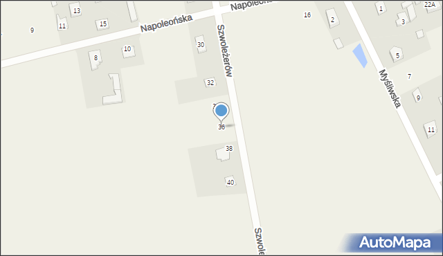 Stary Dybów, Szwoleżerów, 36, mapa Stary Dybów