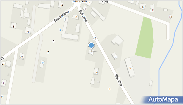 Stary Kraszew, Szkolna, 4, mapa Stary Kraszew
