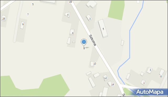 Stary Kraszew, Szkolna, 8, mapa Stary Kraszew