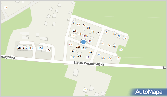 Stęszewko, Szosa Wronczyńska, 12a, mapa Stęszewko