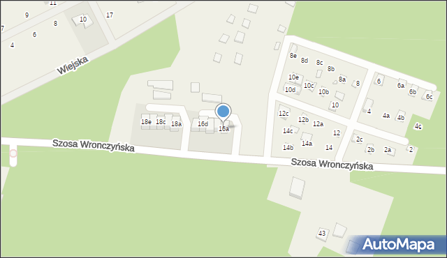 Stęszewko, Szosa Wronczyńska, 16a, mapa Stęszewko