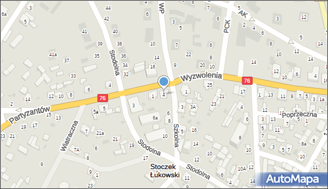 Stoczek Łukowski, Szkolna, 4, mapa Stoczek Łukowski