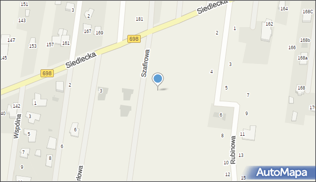 Stok Lacki, Szafirowa, 7, mapa Stok Lacki