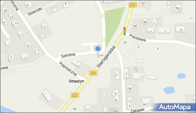 Straszyn, Szkolna, 1, mapa Straszyn