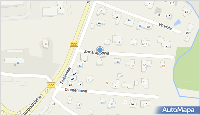 Straszyn, Szmaragdowa, 2, mapa Straszyn