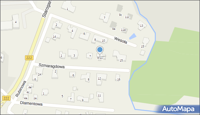 Straszyn, Szmaragdowa, 9/11, mapa Straszyn