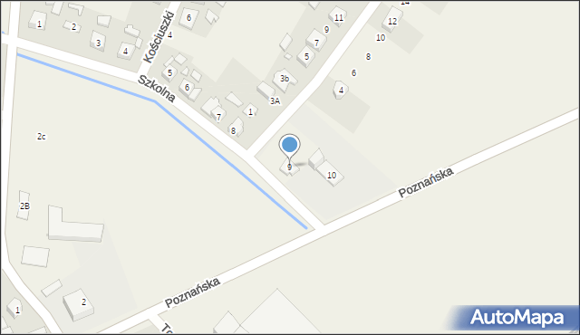 Strykowo, Szkolna, 9, mapa Strykowo