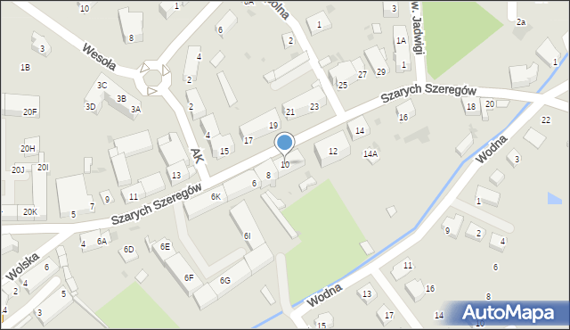 Strzegom, Szarych Szeregów, 10, mapa Strzegom