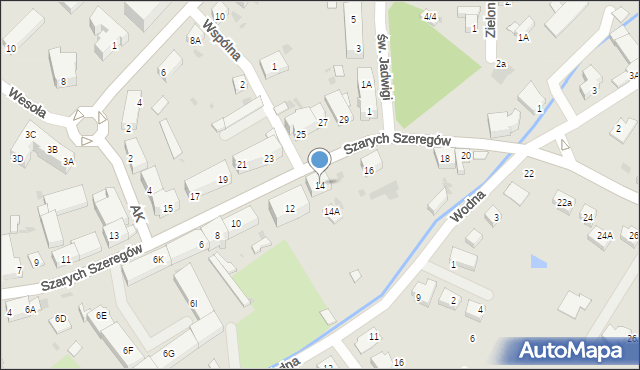 Strzegom, Szarych Szeregów, 14, mapa Strzegom