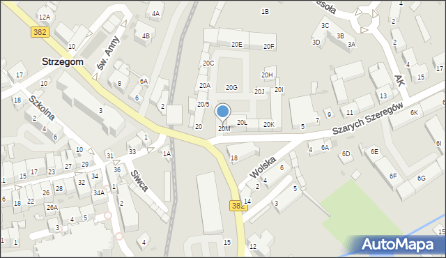 Strzegom, Szarych Szeregów, 20M, mapa Strzegom