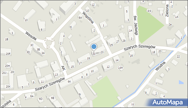 Strzegom, Szarych Szeregów, 21, mapa Strzegom