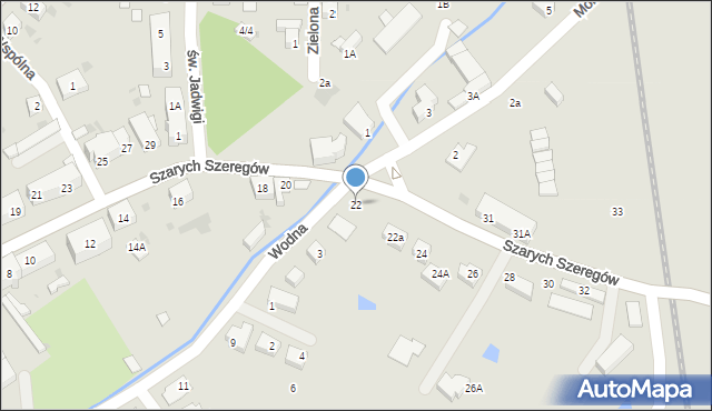 Strzegom, Szarych Szeregów, 22, mapa Strzegom