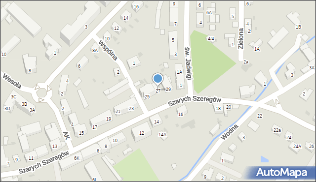 Strzegom, Szarych Szeregów, 27, mapa Strzegom