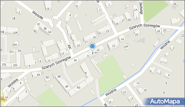 Strzegom, Szarych Szeregów, 8, mapa Strzegom