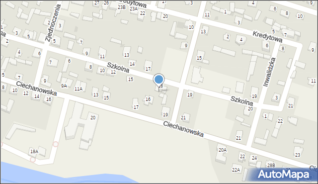 Strzegowo, Szkolna, 18a, mapa Strzegowo