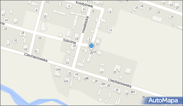 Strzegowo, Szkolna, 22, mapa Strzegowo