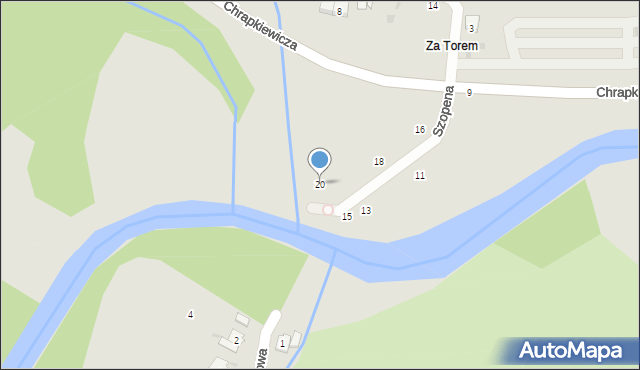 Strzyżów, Szopena, 20, mapa Strzyżów