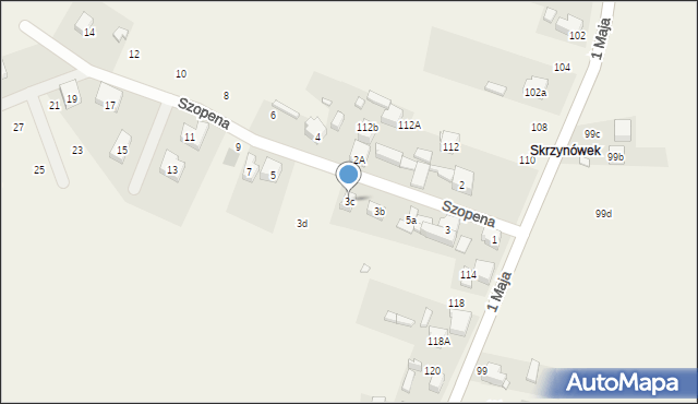 Strzyżowice, Szopena, 3c, mapa Strzyżowice