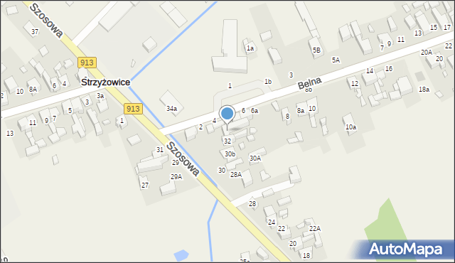 Strzyżowice, Szosowa, 34, mapa Strzyżowice
