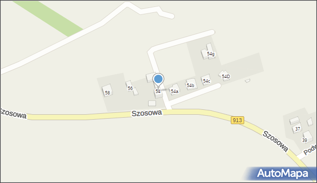 Strzyżowice, Szosowa, 54, mapa Strzyżowice